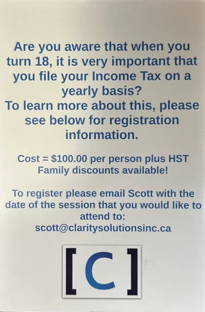 taxes for canadian teens classes with clarity solutions for every canadian over 18 that should be filing taxes